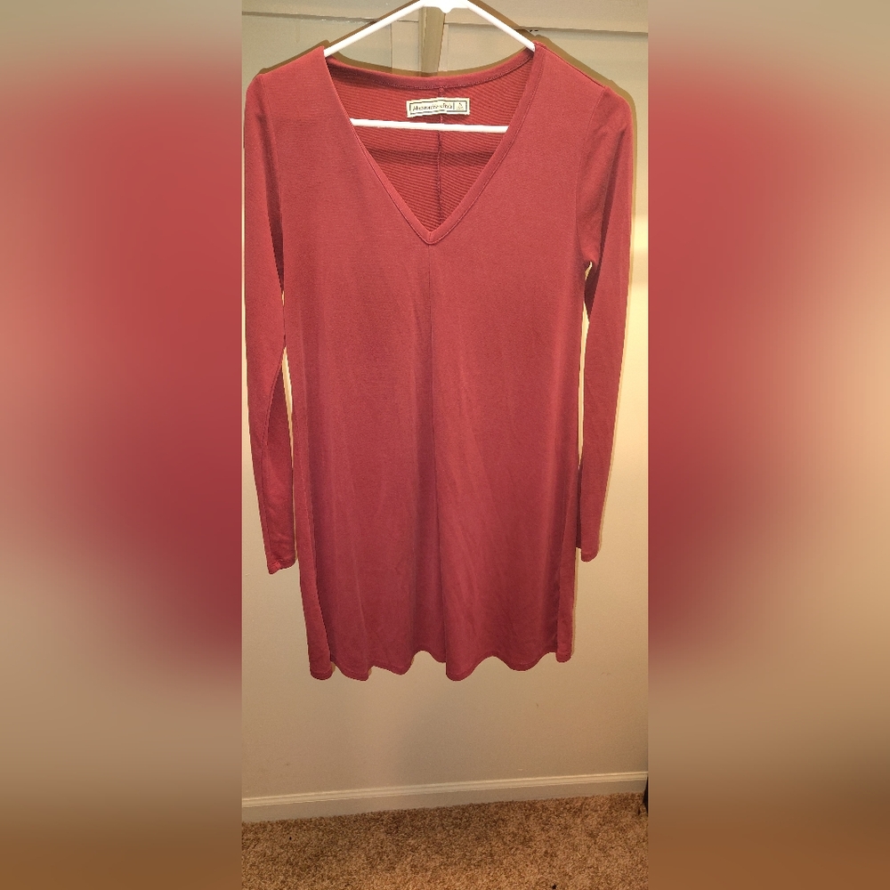 Abercrombie &Fitch Long Sleeve Red Dress
